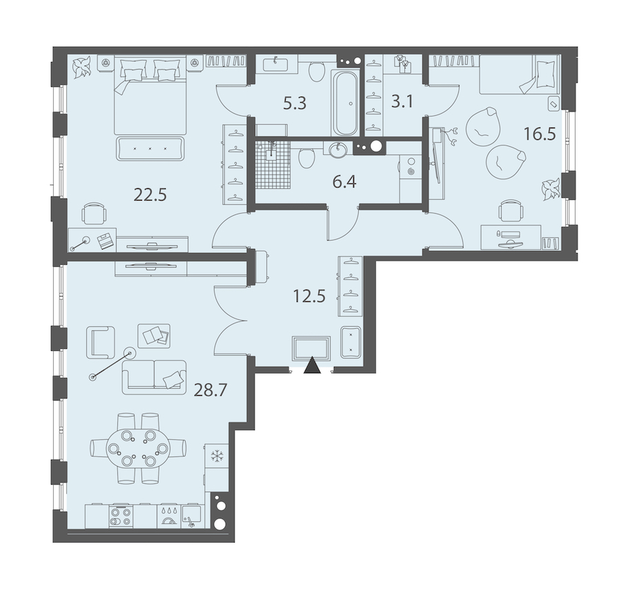 2-комнатная квартира 95 м², 5/10 эт., ЖК «DOMINO Premium»